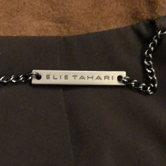 👛(ANY 2/$60) ELIE TAHARI 100 Percent Lamb Suede Jacket Outer, Ruffle Detail, 6 - Picture 4 of 7